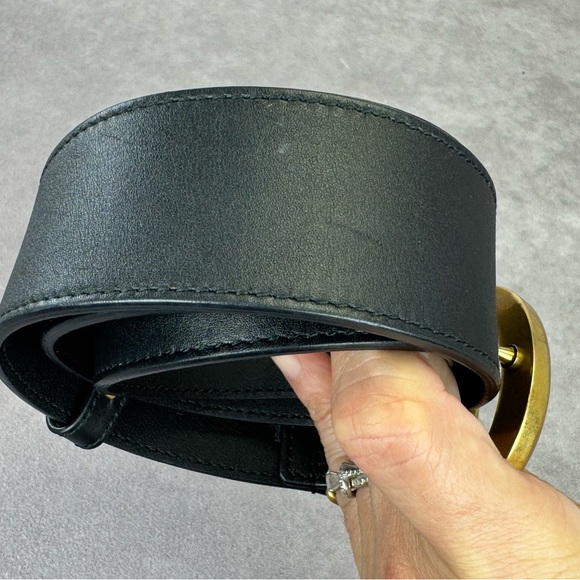 Gucci 2015 Re Edition Wide Leather Belt Gg Double Marmont Black 400593 70/28 - Picture 10 of 11